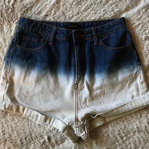 Forever21 Two Tone Acid Wash High Waist Shorts